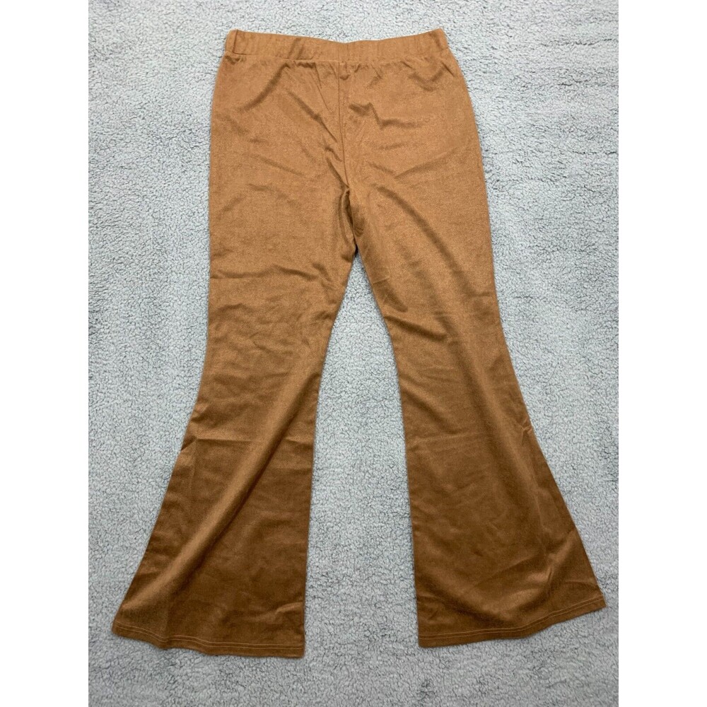 Womens Mittoshop Large (L) Brown Flare Design Pants NWT - $49 - Elastic Stretch - Picture 7 of 11